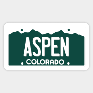 Aspen, CO License Plate Sticker